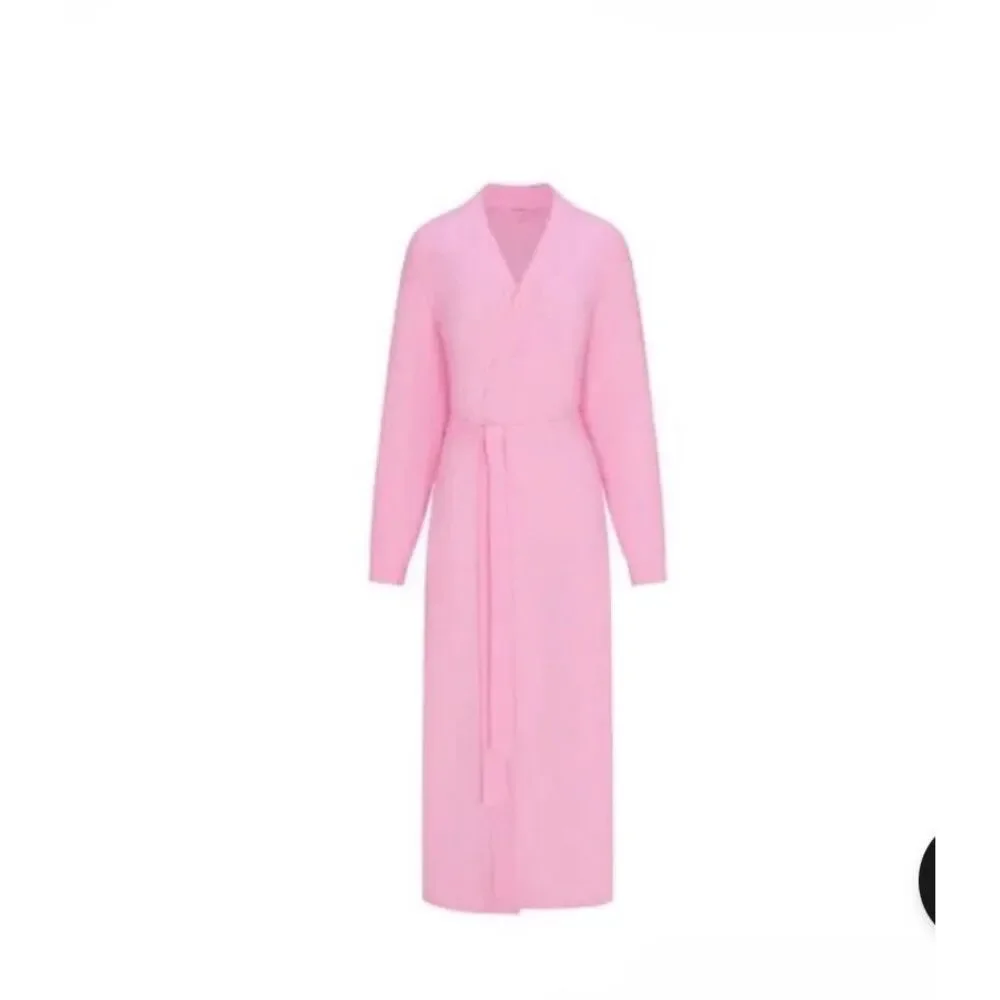 Skims Women's Pink Long Robe Bubble Gum